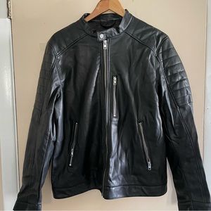 H&M Men’s Faux Leather Black Bikers Jacket